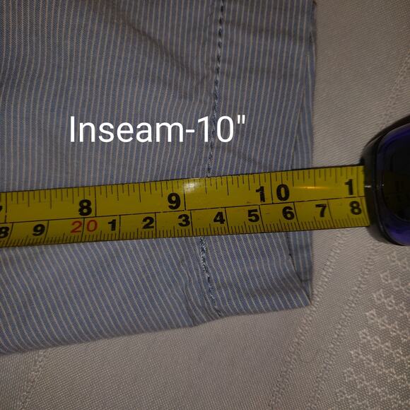 US POLO ASSN Men's Bermuda Golf Shorts Sz 42 Blue White Pinstripes 100% Cotton - Picture 12 of 16